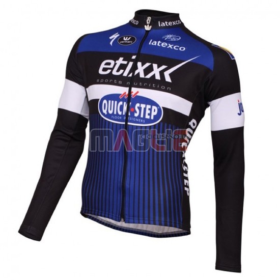 Maglia Quick Step manica lunga 2016 blu e nero